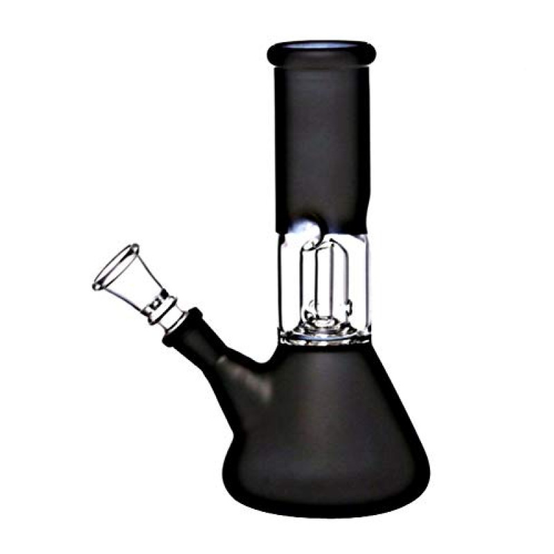 Single Perc Ice Glass Bong | 8 Inch Including Storage Crusher, Pouch