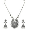 Traditional Oxidized German Silver Necklace with Peacock Earrings for Women