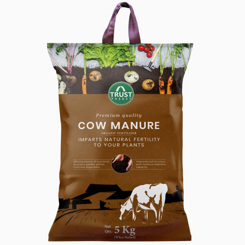 Cow Dung Manure for Plants - 5 Kg | Fertilizer for Home Gardening