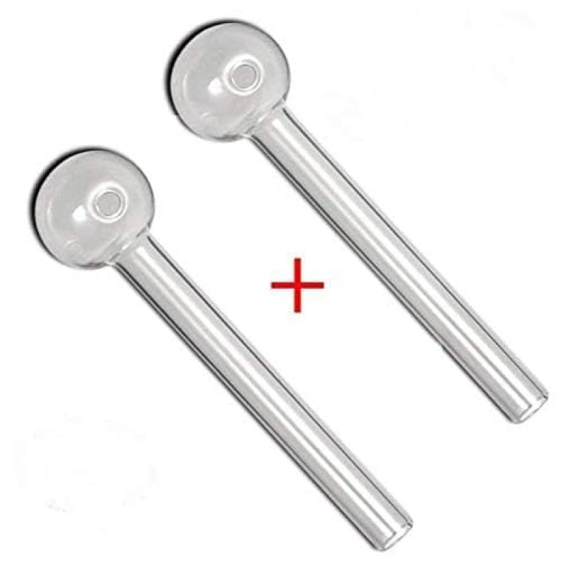 Newzenx Pyrex Glass Oil Burner Pipe | 6 Inch | 2 Pcs Combo