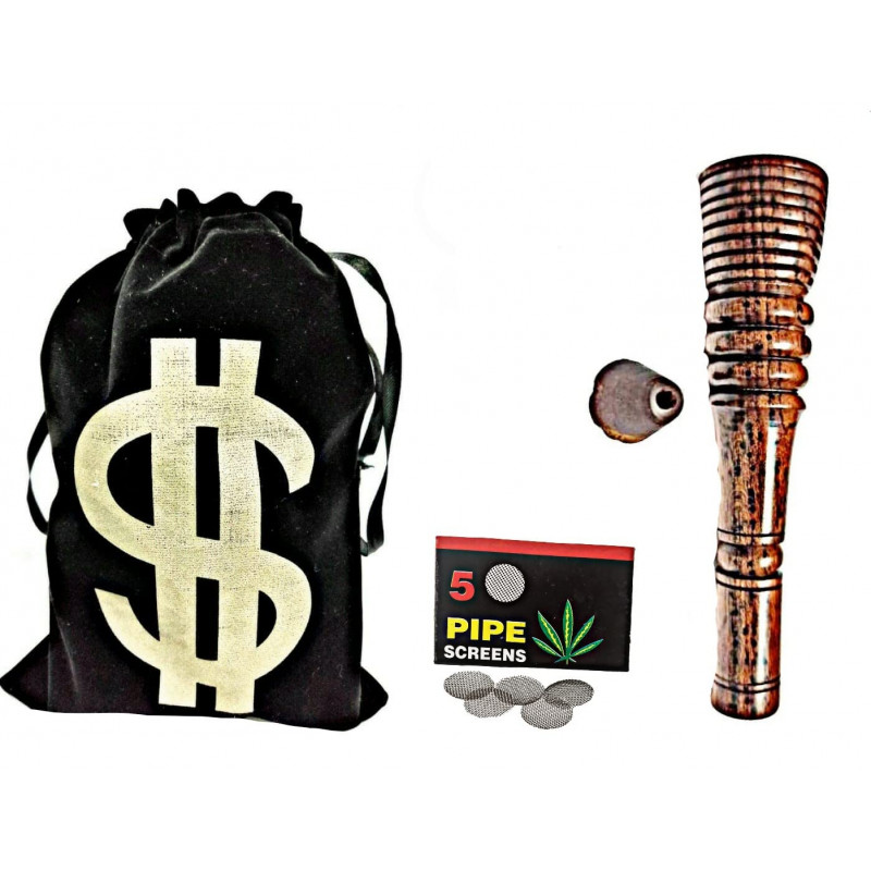 Newzenx 4" Rosewood Hookah Chillum Crafted with Velvet Pouch