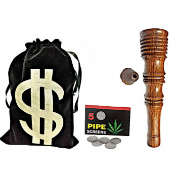 Newzenx 4 Inch Rosewood Hookah Chillum Crafted with Pouch & Accessories