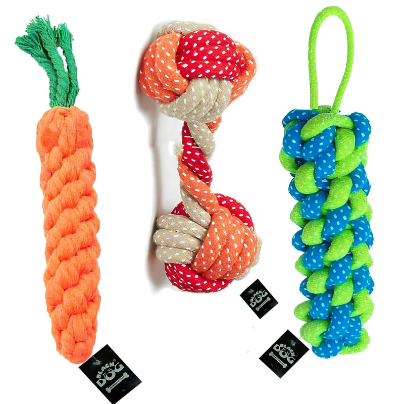 Dog Toys+Rope Toys+chew Toys+Puppy Teething Toys - 3 in 1