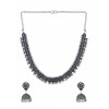Silver Oxidised Kohlapuri Choker Necklace Set | Traditional Jewellery for Women