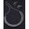 Silver Oxidised Kohlapuri Choker Necklace Set | Traditional Jewellery for Women