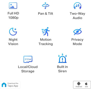 TP-Link Tapo C200 Pan/Tilt 1080P Security CCTV Camera | Motion Detection, 2-Way Audio, Night Vision, Cloud & SD Card Storage, Works with Google & Alexa