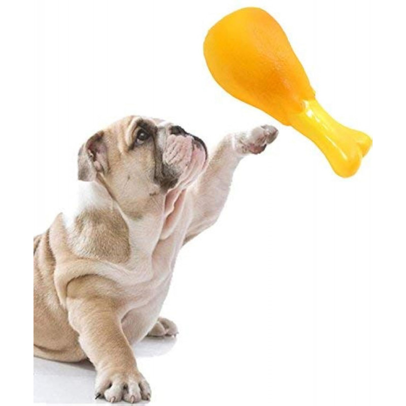 Dog Squeaky Chicken Leg Rubber Toy | Pet Toys for Puppies, Cats