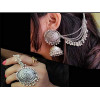 Oxidised German Silver Antique Traditional Maang Tikka, Jhumka, Earrings Jewellery Set