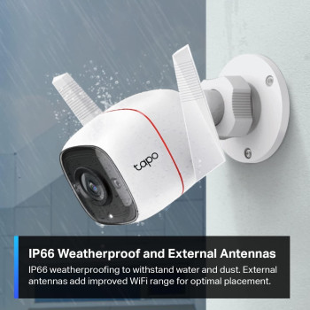 TP-Link Tapo C310 2K Security Camera | Outdoor Wired CCTV Weatherproof IP66 | Person Detection Cam, Built-in Siren | Night Vision, Cloud/SD Card Storage, 2-Way Audio, Alexa & Google