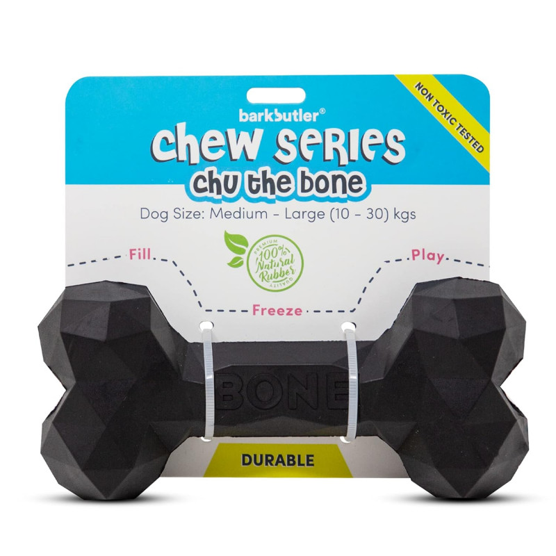 Bone Dog Toy (10-30kg) | Gentle on Teeth & Gums | 100% Natural Rubber