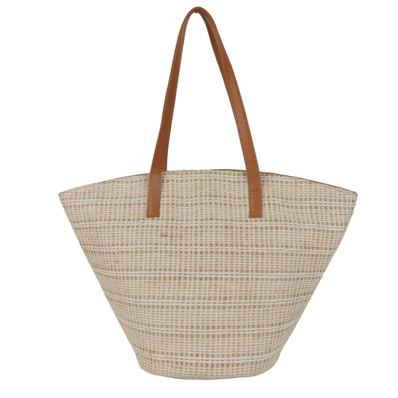Antin Woven Handbag/Tote/Shoulder Bag with top faux Leather shoulder straps