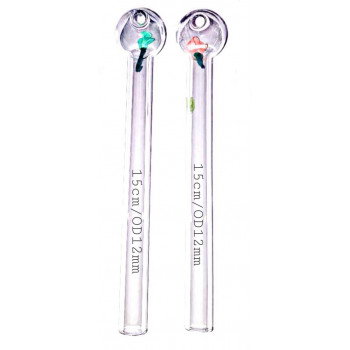 Newzenx 6" Oil Burner Smoking Rose Pipe | 2 Pcs Combo | 12mm/Tube | Pouch & Pipe Cleaner