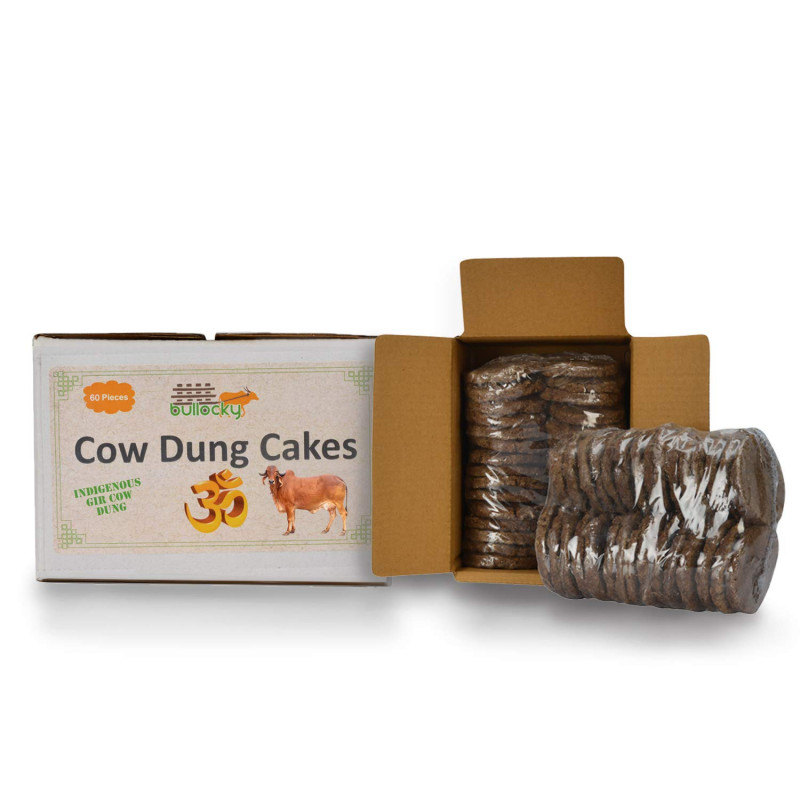 Cow Dung Cakes For Pooja, Agnihotra | Kande, Uplay (Pack Of 60)