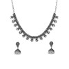 Traditional Silver Oxidised Kohlapuri Jewellery Choker Necklace Set for Women