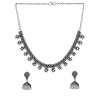 Traditional Silver Oxidised Kohlapuri Jewellery Choker Necklace Set for Women