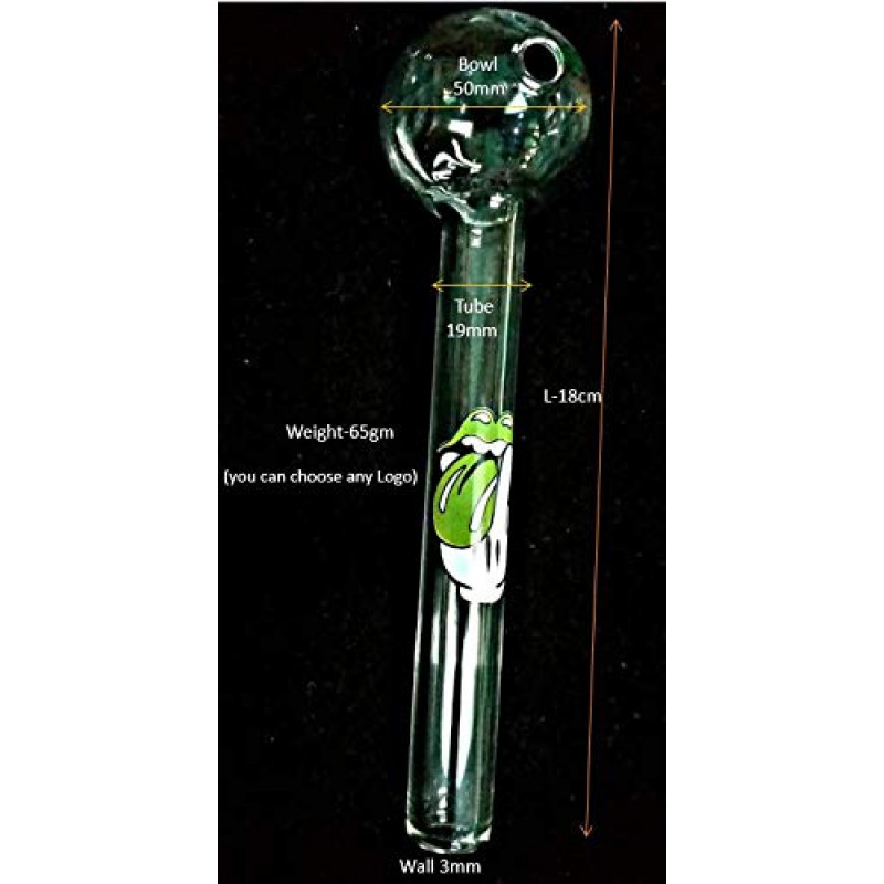 Newzenx Hulk Logo Oil Crystal Pipe 7 Inch | 19mm/18cm/3mm Glass