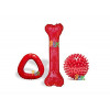 Rubber Bone Adult Dogs Chew Toy | Spike Ball+Triangle+Bone Combo