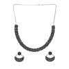 Traditional Silver Oxidised Jewellery | Silver Choker Set | Studded Stones Necklace Set