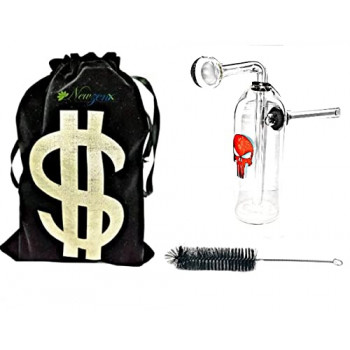 Newzenx Glass Oil Burner Honey Devil Logo Crystal Bong 5.5 Inch | Pouch & Accessories