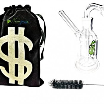 Newzenx Glass Oil Burner Honey Hulk Bong | 14mm Joint/5.5" | Pouch & Accessories