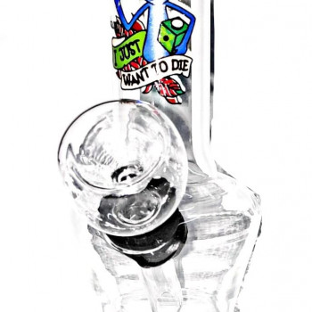 Newzenx Mini Rick & Morty Water Pipe Glass Bong 4 Inch | Pouch & Accessories
