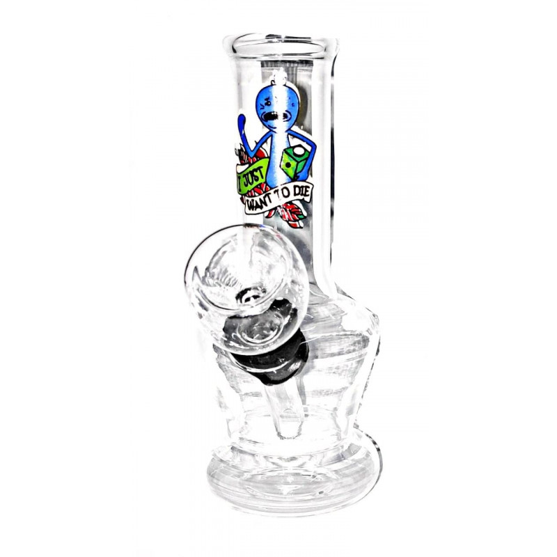 Newzenx Rick & Morty Water Pipe Glass Bong 4 Inch | Velvet Pouch