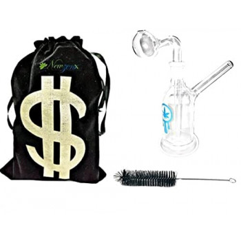 Newzenx Oil Burner Glass Honey Bong Leaf | 14mm Joint/5.5" | Pouch