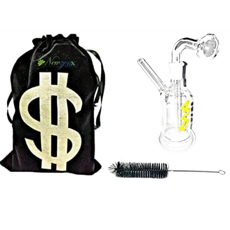 Newzenx Oil Burner Glass Honey Bong Leaf | 14mm Joint/5.5 Inch