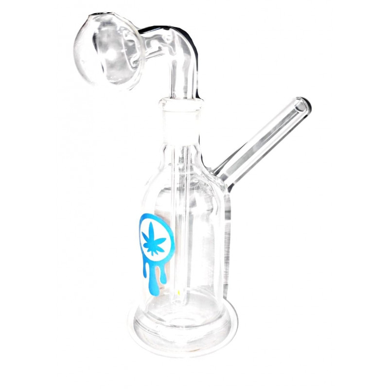 Newzenx Oil Burner Glass Honey Bong Leaf | 14mm Joint/5.5 Inch