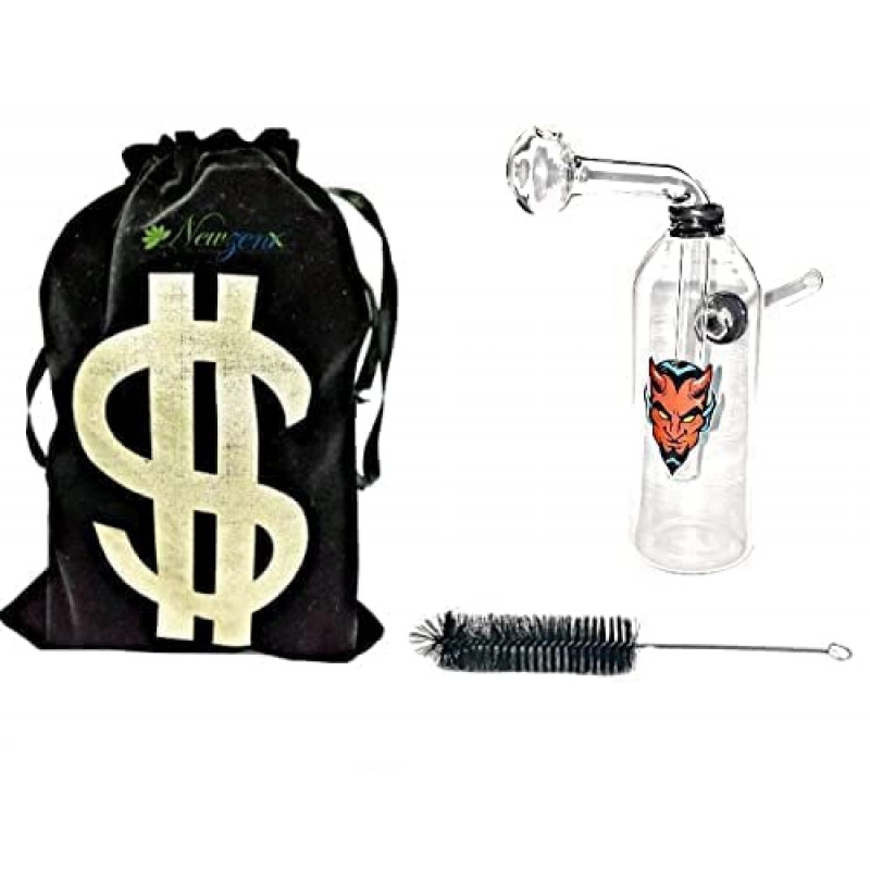 Newzenx Oil Crystal Honey Glass Bong 5.5 Inch | Devil/Hulk/Lady Logo