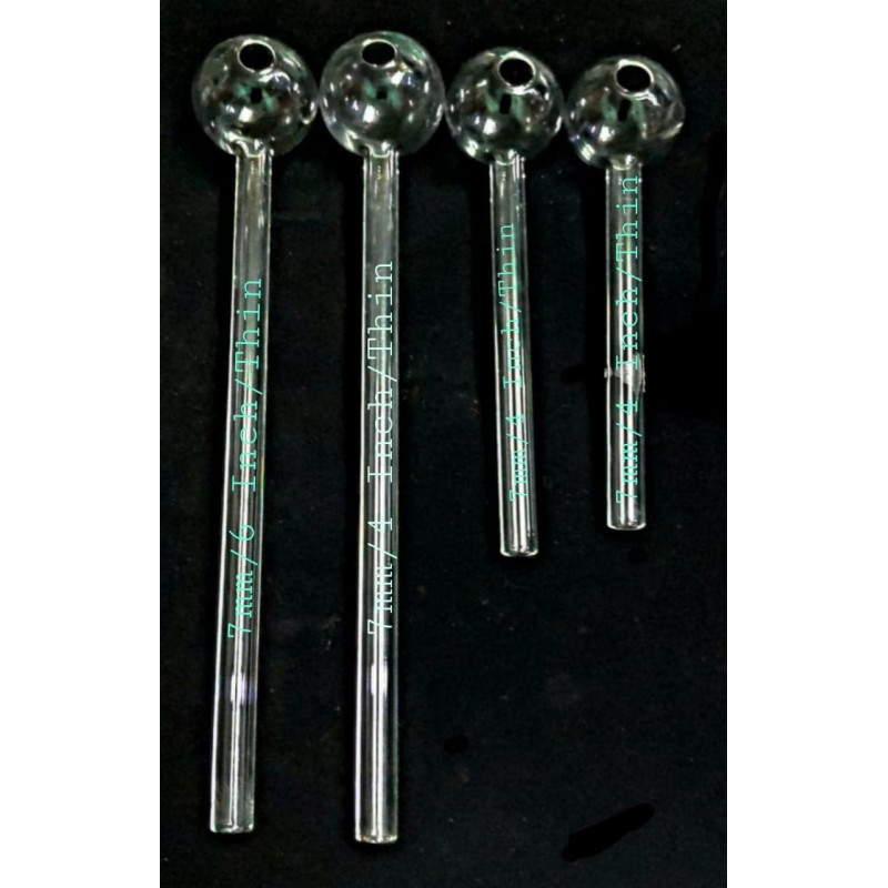 Newzenx Oil Crystal Honey Glass Pipe 4 Pcs Combo | 2 x 7mm/6" x 2 x 4"