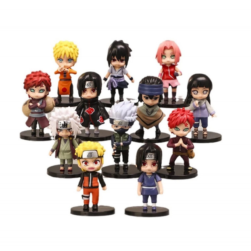 Limited Edition Naruto Action Figures for Car Dashboard, Decoration | 6.5cm - Pack of 12