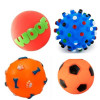 Rubber Squeaky Ball Toy Combo | Basket+Bone Print+Woof+Foot Ball