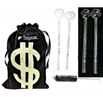 Newzenx Oil Crystal Honey Pipe 6 Inch | 7mm/6 Inch/2 Pcs Combo | Pouch & Pipe Cleaner