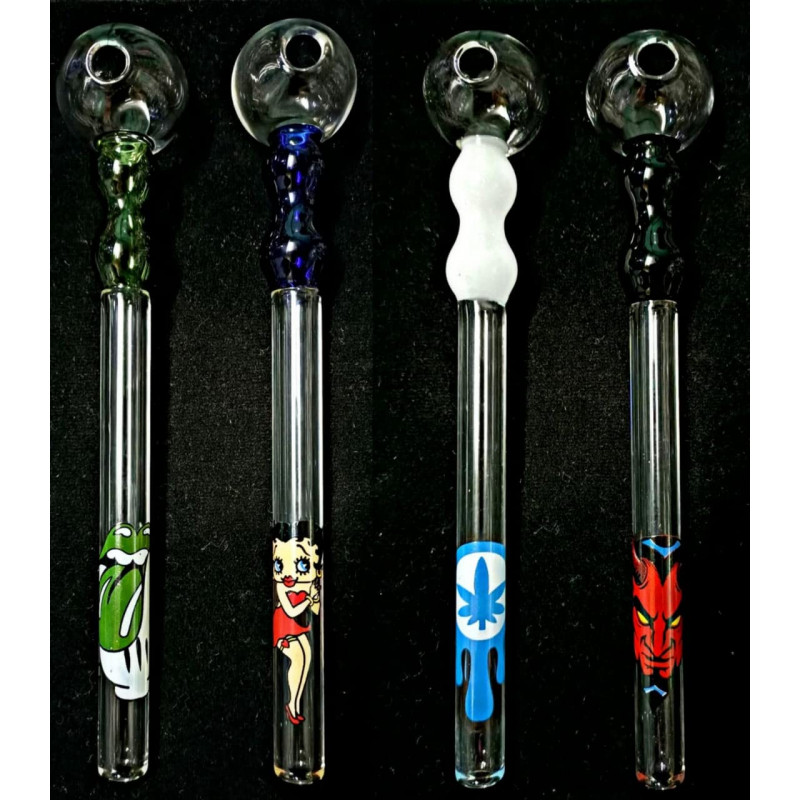 Newzenx 6 Inch Oil Crystal Pipe Double Bowl | 4 Different Sign Combo