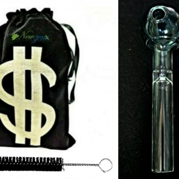 Newzenx 4" 25mm Oil Meth Crystal Pipe Green Bowl | Ash Filter Botton