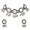 Latest Stylish Fancy Oxidised Silver Tribal Choker Necklace Jewellery Set for Women