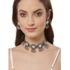 Latest Stylish Fancy Oxidised Silver Tribal Choker Necklace Jewellery Set for Women