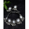 Latest Stylish Fancy Oxidised Silver Tribal Choker Necklace Jewellery Set for Women