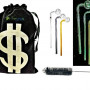 Newzenx Oil Meth Crystal Pipe Combo Pack | 7 Inch/8mm/3 pcs | 3 Color | Pouch & Pipe Cleaner
