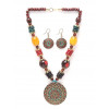 Stylish Traditional Tibetan Pendant Necklace Jewellery Set for Women