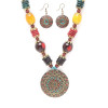 Stylish Traditional Tibetan Pendant Necklace Jewellery Set for Women