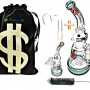 Newzenx 10" Glass Showerhead Cat Artistic Logo Bong | Bong with Pouch