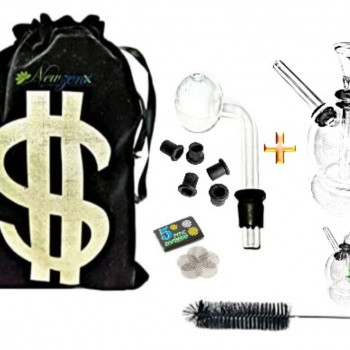 Newzenx Glass Leaf Handy Bong 4 Inch for Meth/Weed/Honey | Included Pouch & Accessories