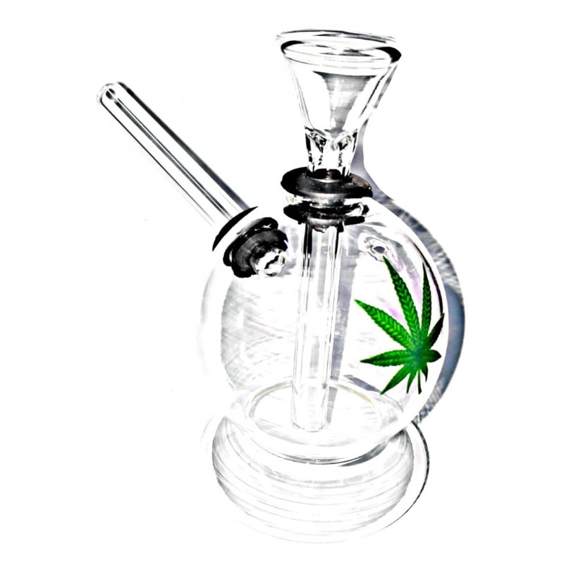 Newzenx Glass Leaf Handy Bong 4 Inch for Meth/Weed/Honey