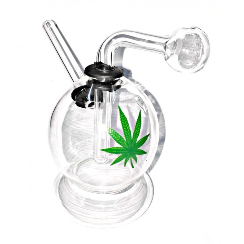 Newzenx Glass Leaf Handy Bong 4 Inch for Meth/Weed/Honey