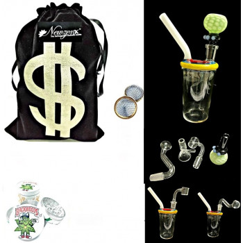 Newzenx Reversal Artwork Glass Bong | Duffused Cut 5.5" | Oil/Honey/Meth/Weed Bong