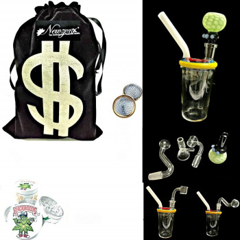 Newzenx Reversal Artwork Glass Bong | Duffused Cut 5.5" | Oil/Honey/Meth/Weed Bong