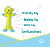 Squeaky Chew Dog Toy | Green Monkey | Rubber Playing Fetching Pet Toy