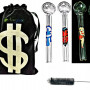 Newzenx 5" Oil Meth Crystal Pipe Combo | 5 Inch/12mm Thick Glass 2 Pcs | Pouch & Pipe Cleaner